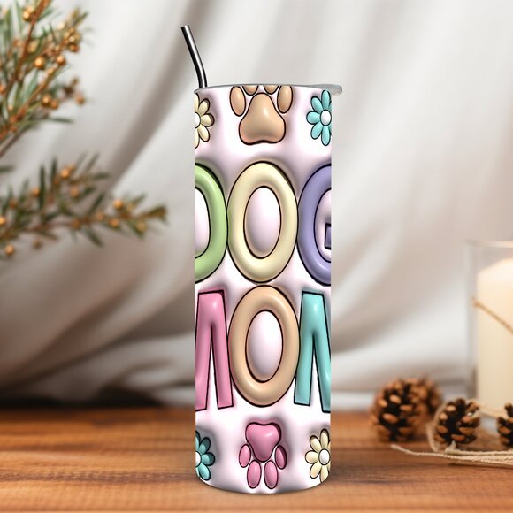 3D Inflated Dog Mom 20 oz Tumbler - Picture 4 of 5